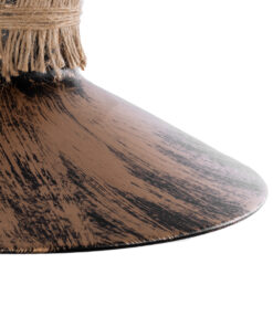 GloboStar® ROBLY 01125 Vintage Επιτοίχιο Φωτιστικό Απλίκα Μονόφωτο 1 x E27 IP20 Χάλκινο Μέταλλο με Μπεζ Σχοινί - Μ26 x Π36 x Υ22cm 15 01125 8