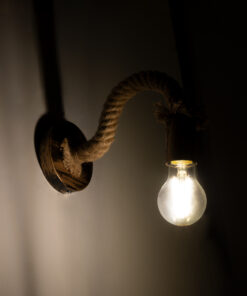 Alternative view of GLOBOSTAR® DAKER 01126 Vintage Φωτιστικό Τοίχου - Απλίκα με Ντουί 1 x E27 AC 220-240V IP20 - Χάλκινο Εφέ Σκουριάς & Μπεζ - Μ10 x Π22 x Υ15cm