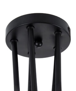 GloboStar® PAULELI 01127 Μοντέρνο Φωτιστικό Οροφής Πλέγμα Πολύφωτο 5 x E27 IP20 Μαύρο Μέταλλο - Μ76 x Π76 x Υ45cm 18 01127 8