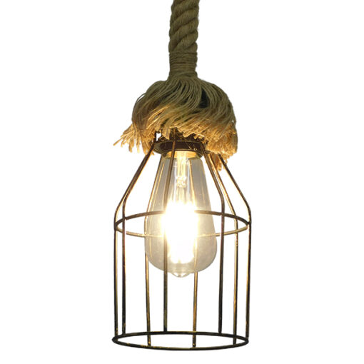 GloboStar® GLOBOSTAR® LAICO 01129 Vintage Κρεμαστό Φωτιστικό Οροφής με Ντουί 1 x E27 AC 220-240V IP20 - Μπρούτζινο & Μπεζ - Μ12 x Π12 x Υ100cm