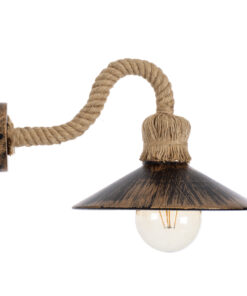 GLOBOSTAR® BRASSO 01132 Vintage Φωτιστικό Τοίχου - Απλίκα με Ντουί 1 x E27 AC 220-240V IP20 - Μπεζ & Χάλκινο Εφέ Σκουριάς - Μ38 x Π26.7 x Υ22cm 10 01132 3