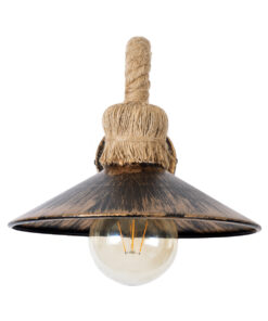 GLOBOSTAR® BRASSO 01132 Vintage Φωτιστικό Τοίχου - Απλίκα με Ντουί 1 x E27 AC 220-240V IP20 - Μπεζ & Χάλκινο Εφέ Σκουριάς - Μ38 x Π26.7 x Υ22cm 11 01132 4