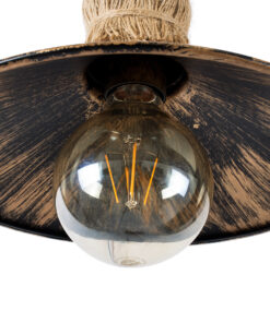 GLOBOSTAR® BRASSO 01132 Vintage Φωτιστικό Τοίχου - Απλίκα με Ντουί 1 x E27 AC 220-240V IP20 - Μπεζ & Χάλκινο Εφέ Σκουριάς - Μ38 x Π26.7 x Υ22cm 12 01132 5