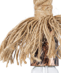 GloboStar® FLEDI 01134 Vintage Επιτοίχιο Φωτιστικό Απλίκα Μονόφωτο 1 x E27 IP20 Χάλκινο Μέταλλο με Μπεζ Σχοινί - Μ10 x Π25 x Υ15cm 14 01134 7