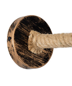 GloboStar® CENADEL 01135 Vintage Επιτοίχιο Φωτιστικό Απλίκα Μονόφωτο 1 x E27 IP20 Χάλκινο Μέταλλο με Μπεζ Σχοινί - Μ29 x Π10 x Υ15cm 12 01135 5