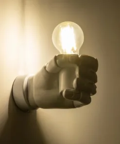 Alternative view of GloboStar® FIST 01137 Μοντέρνο Επιτοίχιο Φωτιστικό Απλίκα Μονόφωτο 1 x E27 IP20 Λευκό Γύψο - Μ15 x Π10 x Υ10cm