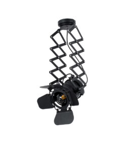 GloboStar® GLOBOSTAR® BROADWAY 01140 Vintage Φωτιστικό Οροφής με Ντουί 1 x E27 AC 220-240V IP20 - Μαύρο - Μ28 x Π25 x Υ100cm