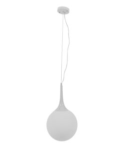GloboStar® GLOBOSTAR® SPHERE 01143 Μοντέρνο Κρεμαστό Φωτιστικό Οροφής με Ντουί 1 x E27 AC 220-240V IP20 - Λευκό - Μ25 x Π25 x Υ46.5cm