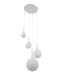 GloboStar® GLOBOSTAR® DORI 01144 Μοντέρνο Κρεμαστό Φωτιστικό Οροφής με Ντουί 4 x E27 AC 220-240V IP20 - Λευκό - Μ75 x Π75 x Υ52cm