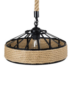 GLOBOSTAR® SAHARA 01146 Boho Κρεμαστό Φωτιστικό Οροφής με Ντουί 1 x E27 AC 220-240V IP20 - Μπεζ & Μαύρο - Μ31 x Π31 x Υ14cm 17 01146 6