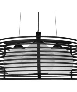 Alternative view of GLOBOSTAR® KEVIA 01150 Μοντέρνο Κρεμαστό Φωτιστικό Οροφής με Ντουί 1 x E27 AC 220-240V IP20 - Μαύρο & Λευκό - Μ40 x Π40 x Υ17.5cm