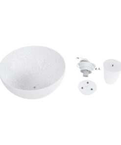 GLOBOSTAR® SERENIA 01152 Μοντέρνο Κρεμαστό Φωτιστικό Οροφής με Ντουί 1 x E27 AC 220-240V IP20 - Λευκό - Μ40 x Π40 x Υ20cm 23 01152 12