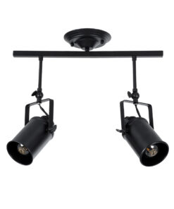 GloboStar® GLOBOSTAR® HOLLYWOOD 01154 Vintage Φωτιστικό Οροφής με Ντουί 2 x E27 AC 220-240V IP20 - Μαύρο - Μ45 x Π15 x Υ40cm