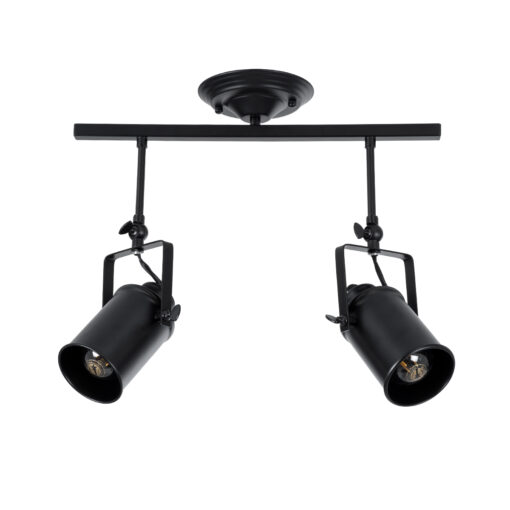 GloboStar® GLOBOSTAR® HOLLYWOOD 01154 Vintage Φωτιστικό Οροφής με Ντουί 2 x E27 AC 220-240V IP20 - Μαύρο - Μ45 x Π15 x Υ40cm