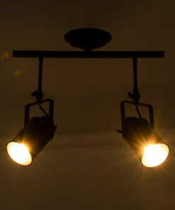 GLOBOSTAR® HOLLYWOOD 01154 Vintage Φωτιστικό Οροφής με Ντουί 2 x E27 AC 220-240V IP20 - Μαύρο - Μ45 x Π15 x Υ40cm 15 01154 3