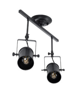 GLOBOSTAR® HOLLYWOOD 01154 Vintage Φωτιστικό Οροφής με Ντουί 2 x E27 AC 220-240V IP20 - Μαύρο - Μ45 x Π15 x Υ40cm 16 01154 4