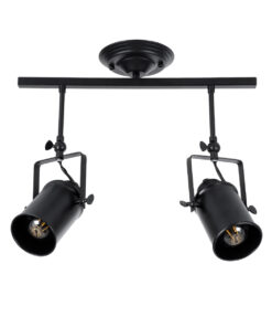 GLOBOSTAR® HOLLYWOOD 01154 Vintage Φωτιστικό Οροφής με Ντουί 2 x E27 AC 220-240V IP20 - Μαύρο - Μ45 x Π15 x Υ40cm 17 01154 5