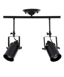 GLOBOSTAR® HOLLYWOOD 01154 Vintage Φωτιστικό Οροφής με Ντουί 2 x E27 AC 220-240V IP20 - Μαύρο - Μ45 x Π15 x Υ40cm 19 01154 7