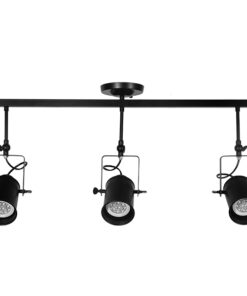 GloboStar® GLOBOSTAR® HOLLYWOOD 01155 Vintage Φωτιστικό Οροφής με Ντουί 3 x E27 AC 220-240V IP20 - Μαύρο - Μ13 x Π78 x Υ38cm