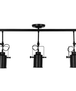GLOBOSTAR® HOLLYWOOD 01155 Vintage Φωτιστικό Οροφής με Ντουί 3 x E27 AC 220-240V IP20 - Μαύρο - Μ13 x Π78 x Υ38cm 10 01155 008