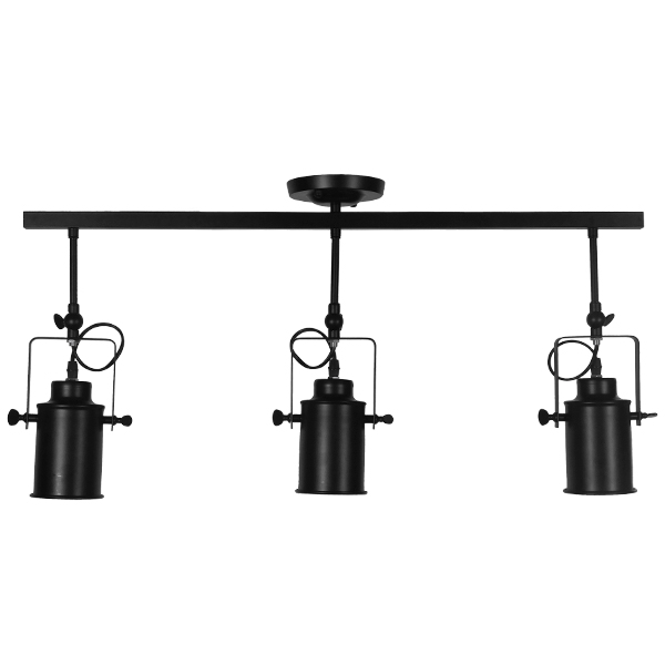 GLOBOSTAR® HOLLYWOOD 01155 Vintage Φωτιστικό Οροφής με Ντουί 3 x E27 AC 220-240V IP20 - Μαύρο - Μ13 x Π78 x Υ38cm 4 GLOBOSTAR® HOLLYWOOD 01155 Vintage Φωτιστικό Οροφής με Ντουί 3 x E27 AC 220-240V IP20 - Μαύρο - Μ13 x Π78 x Υ38cm - Image 3