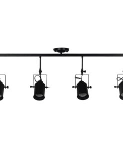 GloboStar® GLOBOSTAR® HOLLYWOOD 01156 Vintage Φωτιστικό Οροφής με Ντουί 4 x E27 AC 220-240V IP20 - Μαύρο - Μ13 x Π110 x Υ38cm