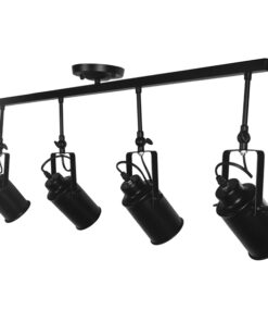 GLOBOSTAR® HOLLYWOOD 01156 Vintage Φωτιστικό Οροφής με Ντουί 4 x E27 AC 220-240V IP20 - Μαύρο - Μ13 x Π110 x Υ38cm 13 01156 005