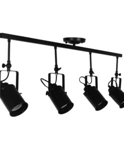 GLOBOSTAR® HOLLYWOOD 01156 Vintage Φωτιστικό Οροφής με Ντουί 4 x E27 AC 220-240V IP20 - Μαύρο - Μ13 x Π110 x Υ38cm 11 01156 008