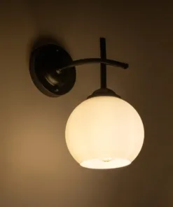 Alternative view of GLOBOSTAR® ISEN 01157 Μοντέρνο Φωτιστικό Τοίχου - Απλίκα με Ντουί 1 x E27 AC 220-240V IP20 - Μαύρο & Λευκό - Μ24 x Π15 x Υ27cm