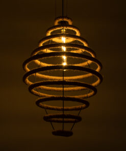 Alternative view of GLOBOSTAR® MELISSA 01158 Vintage Κρεμαστό Φωτιστικό Οροφής με Ντουί 1 x E27 AC 220-240V IP20 - Μαύρο & Μπεζ - Μ48 x Π48 x Υ73cm