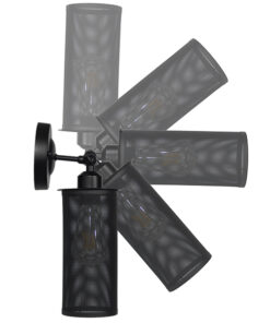 GloboStar® HOLVIA 01160 Vintage Επιτοίχιο Φωτιστικό Απλίκα Μονόφωτο 1 x E27 IP20 Μαύρο Μέταλλο - Μ16 x Π12 x Υ34cm 18 01160 10