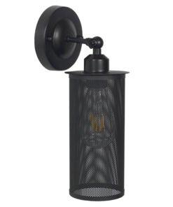 GloboStar® GloboStar® HOLVIA 01160 Vintage Επιτοίχιο Φωτιστικό Απλίκα Μονόφωτο 1 x E27 IP20 Μαύρο Μέταλλο - Μ16 x Π12 x Υ34cm