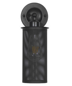 GloboStar® HOLVIA 01160 Vintage Επιτοίχιο Φωτιστικό Απλίκα Μονόφωτο 1 x E27 IP20 Μαύρο Μέταλλο - Μ16 x Π12 x Υ34cm 12 01160 4