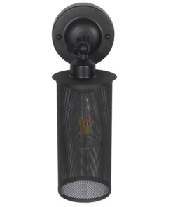 GloboStar® HOLVIA 01160 Vintage Επιτοίχιο Φωτιστικό Απλίκα Μονόφωτο 1 x E27 IP20 Μαύρο Μέταλλο - Μ16 x Π12 x Υ34cm 14 01160 6