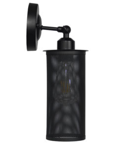GloboStar® HOLVIA 01160 Vintage Επιτοίχιο Φωτιστικό Απλίκα Μονόφωτο 1 x E27 IP20 Μαύρο Μέταλλο - Μ16 x Π12 x Υ34cm 17 01160 9