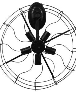 GloboStar® FAN 01163 Vintage Επιτοίχιο Φωτιστικό Απλίκα Πολύφωτο 5 x E27 IP20 Μαύρο Μέταλλο - Μ22 x Π46 x Υ46cm 6 01163 4