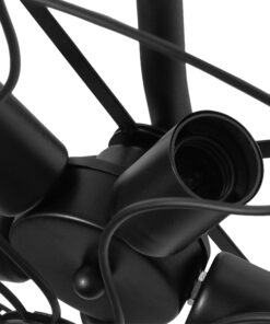 GloboStar® FAN 01163 Vintage Επιτοίχιο Φωτιστικό Απλίκα Πολύφωτο 5 x E27 IP20 Μαύρο Μέταλλο - Μ22 x Π46 x Υ46cm 8 01163 6