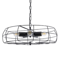 GloboStar® GLOBOSTAR® HELIX 01164 Vintage Κρεμαστό Φωτιστικό Οροφής με Ντουί 5 x E27 AC 220-240V IP20 - Μαύρο - Μ46 x Π46 x Υ13cm