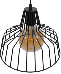 GLOBOSTAR® TERE 01165 Vintage Κρεμαστό Φωτιστικό Οροφής με Ντουί 1 x E27 AC 220-240V IP20 - Μαύρο - Μ30 x Π30 x Υ25cm 11 01165 004