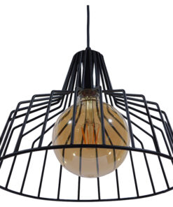 GLOBOSTAR® TERE 01165 Vintage Κρεμαστό Φωτιστικό Οροφής με Ντουί 1 x E27 AC 220-240V IP20 - Μαύρο - Μ30 x Π30 x Υ25cm 12 01165 009