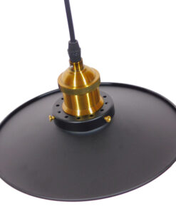 GLOBOSTAR® CARAVEL 01167 Vintage Κρεμαστό Φωτιστικό Οροφής με Ντουί 1 x E27 AC 220-240V IP20 - Μαύρο & Χρυσό - Μ22 x Π22 x Υ13cm 12 01167 4