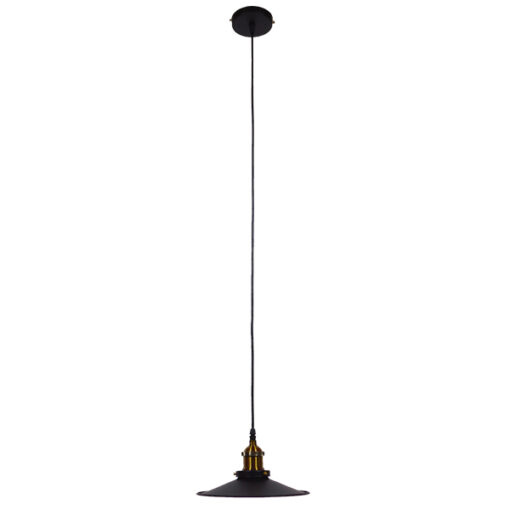 GloboStar® GLOBOSTAR® CARAVEL 01167 Vintage Κρεμαστό Φωτιστικό Οροφής με Ντουί 1 x E27 AC 220-240V IP20 - Μαύρο & Χρυσό - Μ22 x Π22 x Υ13cm