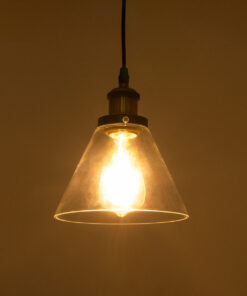 Alternative view of GLOBOSTAR® BINGLEY 01169 Vintage Κρεμαστό Φωτιστικό Οροφής με Ντουί 1 x E27 AC 220-240V IP20 - Διάφανο & Χρυσό - Μ18 x Π18 x Υ20cm