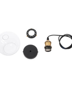 GLOBOSTAR® WICKHAM 01170 Vintage Κρεμαστό Φωτιστικό Οροφής με Ντουί 1 x E27 AC 220-240V IP20 - Διάφανο, Μαύρο & Χρυσό - Μ20 x Π20 x Y25cm 18 01170 10