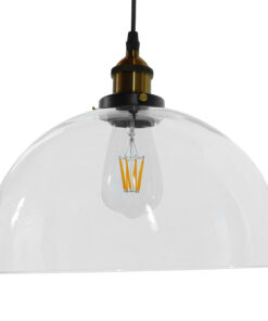 Alternative view of GLOBOSTAR® WICKHAM 01171 Vintage Κρεμαστό Φωτιστικό Οροφής με Ντουί 1 x E27 AC 220-240V IP20 - Διάφανο, Μαύρο & Χρυσό - Μ30 x Π30 x Y25cm