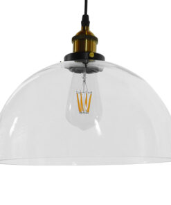 GLOBOSTAR® WICKHAM 01171 Vintage Κρεμαστό Φωτιστικό Οροφής με Ντουί 1 x E27 AC 220-240V IP20 - Διάφανο, Μαύρο & Χρυσό - Μ30 x Π30 x Y25cm 13 01171 5