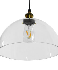 GLOBOSTAR® WICKHAM 01171 Vintage Κρεμαστό Φωτιστικό Οροφής με Ντουί 1 x E27 AC 220-240V IP20 - Διάφανο, Μαύρο & Χρυσό - Μ30 x Π30 x Y25cm 14 01171 6