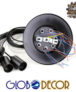 GLOBOSTAR® WIRED 01173 Vintage Κρεμαστό Φωτιστικό Οροφής με Ντουί 10 x E27 AC 220-240V IP20 - Μαύρο - Μ200 x Π200 x Υ100cm 9 01173 5