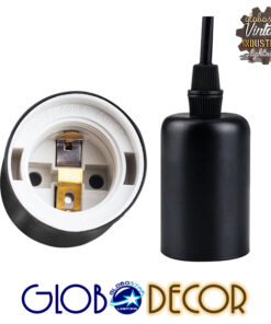 Alternative view of GLOBOSTAR® WIRED 01173 Vintage Κρεμαστό Φωτιστικό Οροφής με Ντουί 10 x E27 AC 220-240V IP20 - Μαύρο - Μ200 x Π200 x Υ100cm