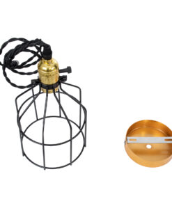 GLOBOSTAR® GALOT 01179 Vintage Κρεμαστό Φωτιστικό Οροφής με Ντουί 1 x E27 AC 220-240V IP20 - Μαύρο & Χρυσό - Μ13.5 x Π13.5 x Y16cm 20 01179 10